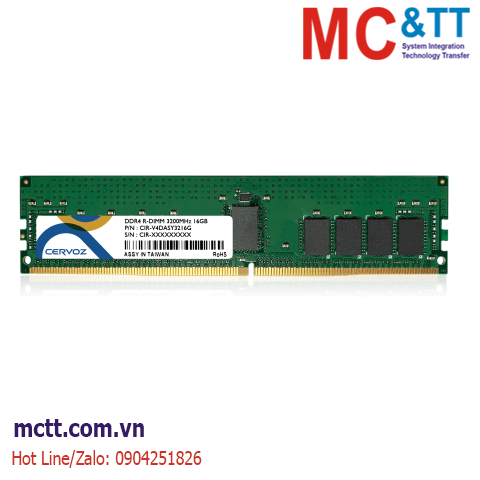 RAM công nghiệp DDR4 DIMM 4GB, 8GB, 16GB, 32GB 2133MHz/ 2400MHz/ 2666MHz/ 2933MHz/ 3200MHz Cervoz CIR-W4DUS