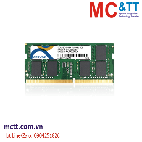 RAM công nghiệp DDR4 SO-DIMM 4GB, 8GB, 16GB, 32GB 2133MHz/ 2400MHz/ 2666MHz/ 2933MHz/ 3200MHz Cervoz CIR-S4SUS