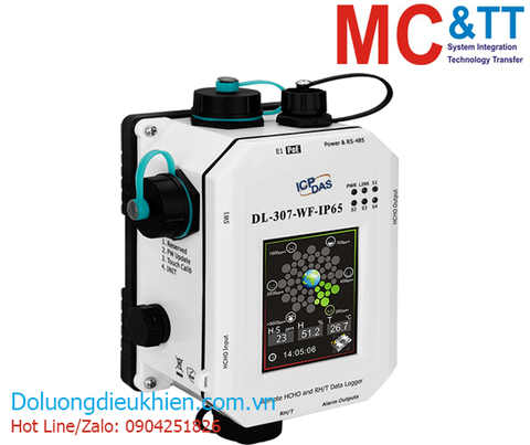 Module Data Logger đo HCHO + nhiệt độ + độ ẩm RS-485/Ethernet/Wi-Fi Modbus RTU/TCP & MQTT ICP DAS DL-307-WF-IP65 CR