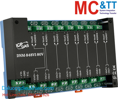 Bộ chuyển đổi 8 kênh đầu vào điện áp 80V sang tương tự ICP DAS DNM-848VI-80V CR
