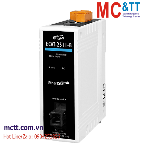 Bộ chuyển đổi EtherCAT sang Quang (1 sợi, Single Mode TX 1550 nm, RX 1310 nm, SC, 15KM) ICP DAS ECAT-2511-B CR