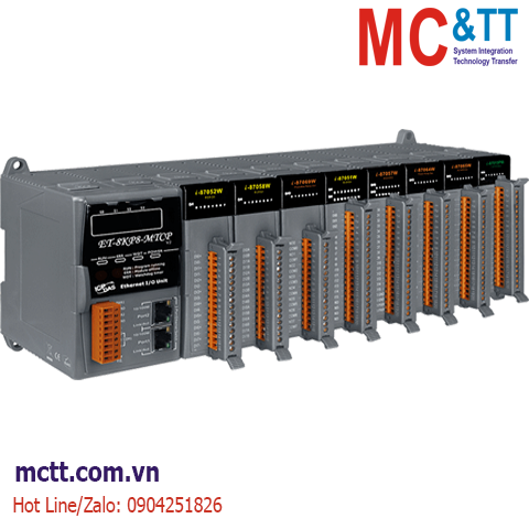 Module Ethernet Modbus TCP 8 khe cắm module I/O ICP DAS ET-8KP8-MTCP CR