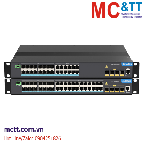 Switch công nghiệp TSN quản lý layer 3 4 cổng 10Gb SFP+ + 24 cổng Gigabit Ethernet + 16 cổng Gigabit SFP 3Onedata ICS5400PTP-24GT16GS4XS-2HV