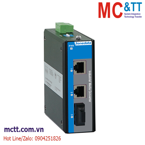 Bộ chuyển đổi quang điện công nghiệp 2 cổng Ethernet sang 1 cổng quang (Multi-mode, Dual fiber, SC, 2KM) 3onedata IMC100-2T1F-M-SC-2KM-P220