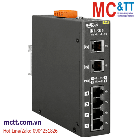 Switch công nghiệp 8 cổng PoE Ethernet ICP DAS iNS-308 CR