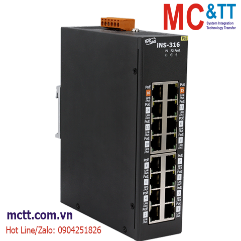 Switch công nghiệp 16 cổng PoE Ethernet ICP DAS iNS-316 CR