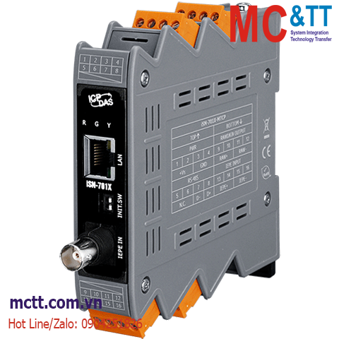 Bộ chuyển đổi tín hiệu cảm biến đo rung sang dòng + RS485/Ethernet Modbus RTU/TCP ICP DAS iSN-701X CR