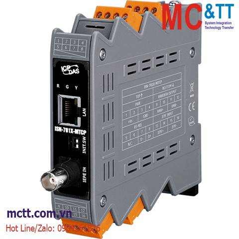 Bộ chuyển đổi tín hiệu cảm biến đo rung RS485/Ethernet Modbus RTU/TCP ICP DAS iSN-701X-MTCP CR