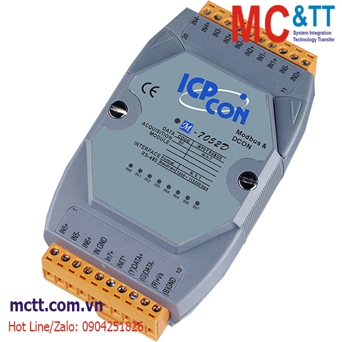 Module RS-485 Modbus RTU 8 kênh đầu vào số DI ICP DAS M-7052D-G CR