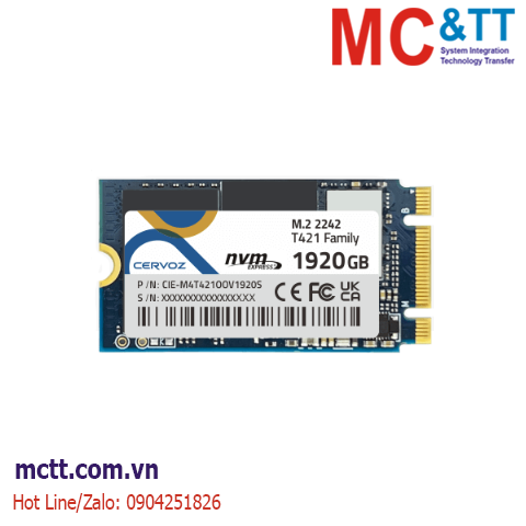 Ổ cứng SSD công nghiệp M.2 2242 NVMe 120GB, 240GB, 480GB, 960GB, 1920GB TLC Cervoz T421