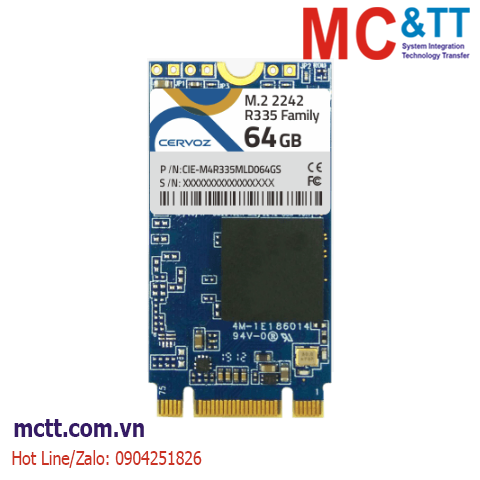 Ổ cứng SSD công nghiệp M.2 2242 SATA 16GB, 32GB, 64GB RO-MLC Cervoz R335