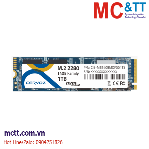 Ổ cứng SSD công nghiệp M.2 2280 NVMe 128GB, 256GB, 512GB, 1TB TLC Cervoz T405