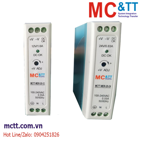 Bộ đổi nguồn Din-Rail 220VAC sang 12VDC 20W MCTT-MDR-20-12