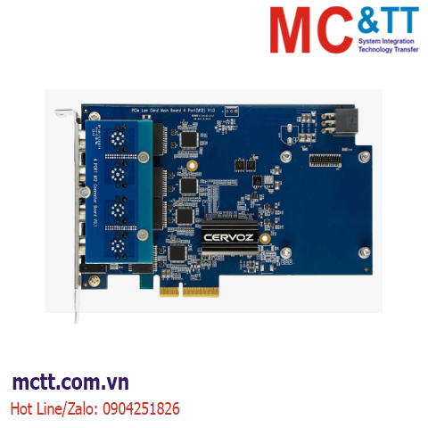 Card Pciex4 4 cổng Gigabit Ethernet (M12 x-coded) Cervoz MEC-LAN-P014
