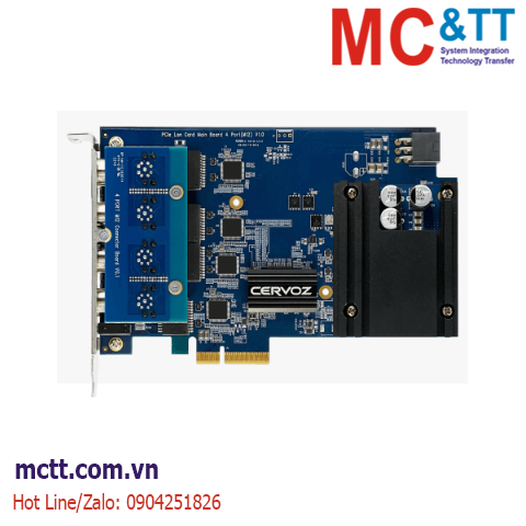 Card Pciex4 4 cổng Gigabit PoE (M12 x-coded) Cervoz MEC-LAN-P014P