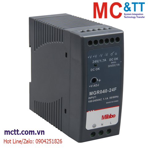 Bộ đổi nguồn Din-Rail 220VAC sang 12VDC 40W Mibbo MGR040-12F