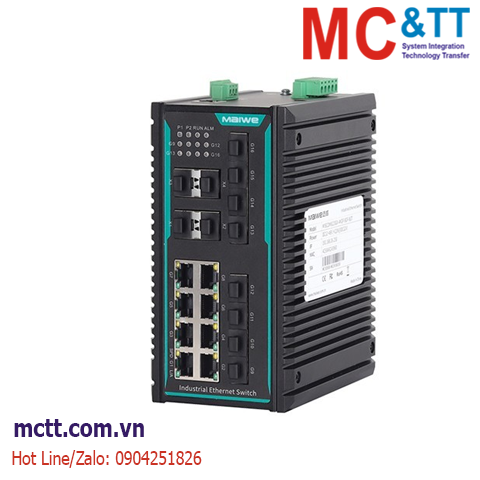 Switch công nghiệp Layer 3 với 4 cổng 10Gb SFP+ + 8 cổng Gigabit Ethernet + 8 cổng Gigabit SFP Maiwe MISCOM8220GX-4XGF-8GF-8GT