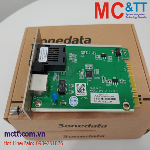 Card chuyển đổi quang điện 1 cổng Ethernet 3onedata MODEL1100-C-S-SC-20KM (Dual fiber, Single-mode, SC, 20KM)
