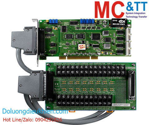 Card PCI 16 kênh đầu vào tương tự AI + 2 kênh đầu ra tương tự AO + 16 kênh vào/ra số DIO ICP DAS PCI-1800HU/S CR