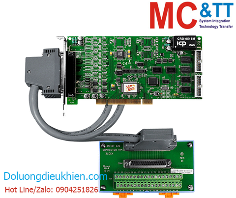 Card PCI 4 kênh đầu ra tương tự AO + 16 kênh vào/ra số DIO 5V/TTL + 3 kênh Timer/Counter/Frequency ICP DAS PIO-DA4U/S CR
