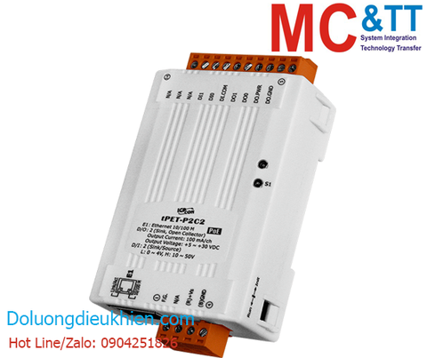 Module PoE Ethernet Modbus TCP 2 kênh DI + 2 kênh DO ICP DAS tPET-P2C2 CR