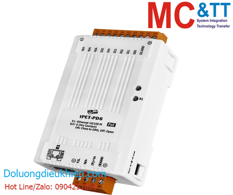 Module PoE Ethernet Modbus TCP 6 kênh DI ICP DAS tPET-PD6 CR