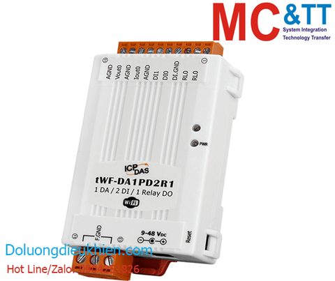 Module Wi-Fi Modbus TCP 2 kênh AO + 2 kênh DI + 1 kênh Relay ICP DAS tWF-DA1PD2R1 CR