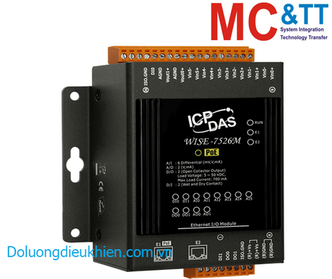 Module lập trình nhúng Wise IoT 6 kênh AI + 2 kênh AO + 2 kênh DI + 2 kênh DO ICP DAS WISE-7526M CR