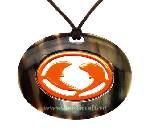 Horn & lacquer pendant