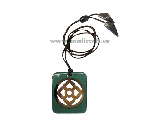 Horn & lacquer pendant