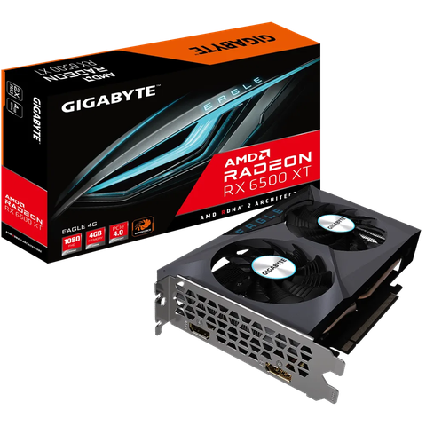Card màn hình GIGABYTE Radeon RX 6500 XT EAGLE 4G (GV-R65XTEAGLE-4GD)