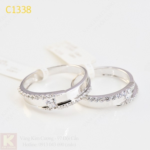 Nhẫn cưới kim cương italy 18k C1338