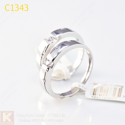 Nhẫn cưới kim cương italy 18k C1343