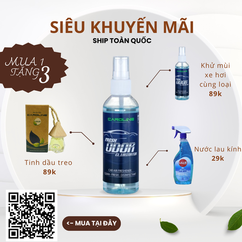 Xịt khử mùi khử khuẩn ô tô CAROLINE – 100ml