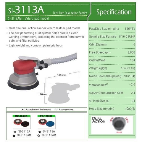 Máy chà nhám tròn SI-3113AM