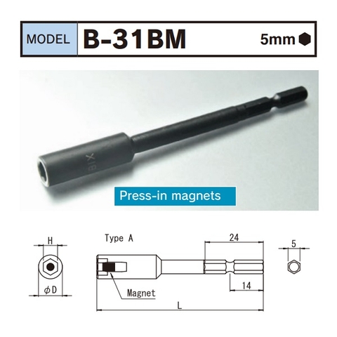 Đầu bits khẩu từ tính B-31BM