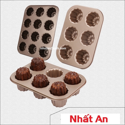 Khuôn nướng bánh Canneles chống dính, cao 5.5cm