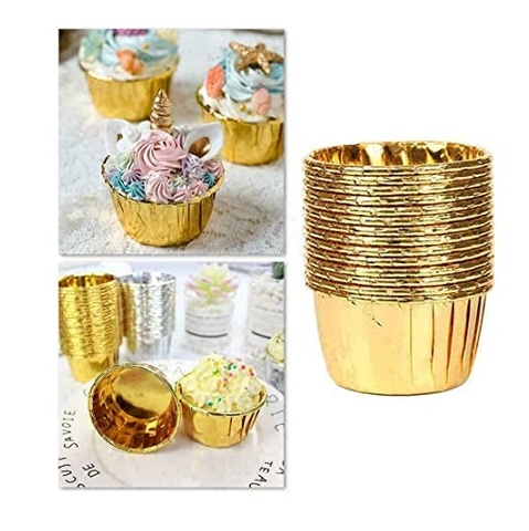 Chén giấy / cup giấy cupcake bạc và vàng - 50 cái