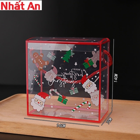 Hộp nhựa vuông Noel 14x7cm