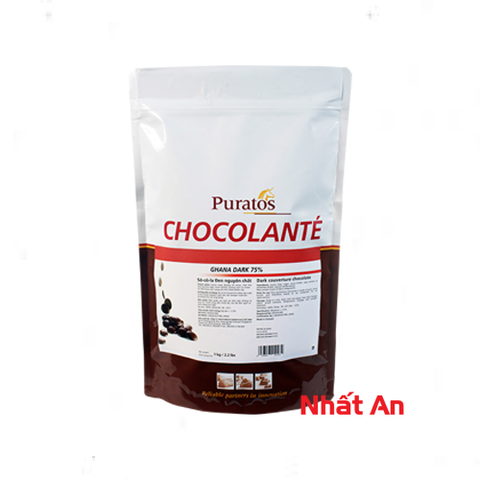 Socola hạt nút đen Puratos / Dark chocolate 75% Puratos 1kg