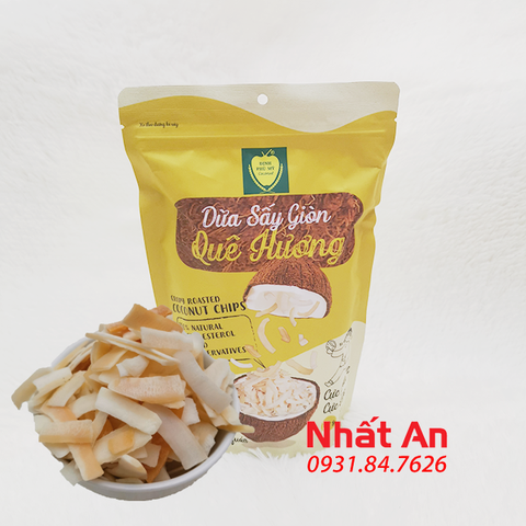 Dừa sấy giòn Quê Hương 300gr/ Crispy roasted coconut chips 300gr