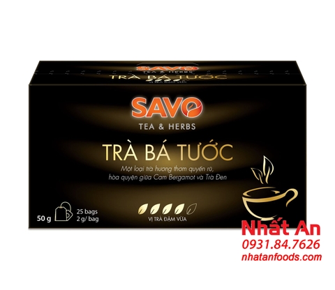 Trà túi lọc SAVO Bá Tước (25 gói x 2gr) / Earl Grey Tea