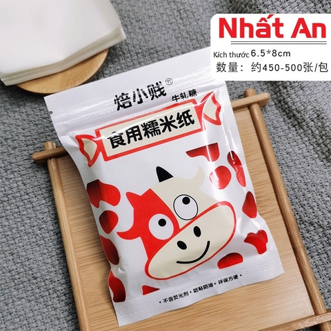 Giấy gạo gói kẹo Nougat 6.5x8cm ~ 500 tờ