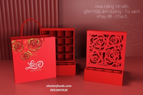 Hộp Valentine Hoa Hồng 16 viên