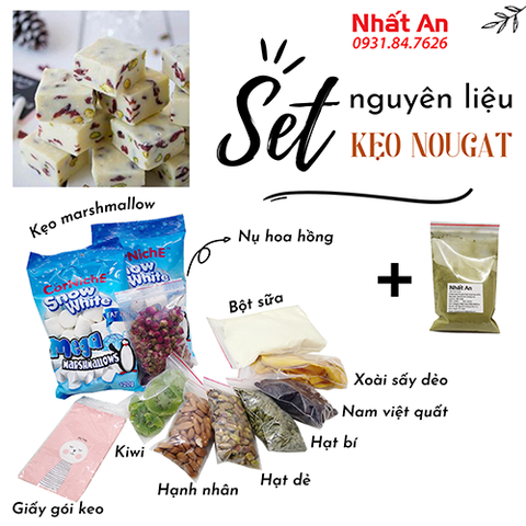 Set nguyên liệu làm kẹo nougat