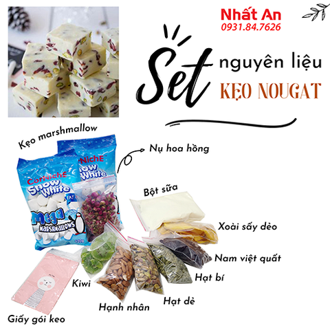 Set nguyên liệu làm kẹo nougat