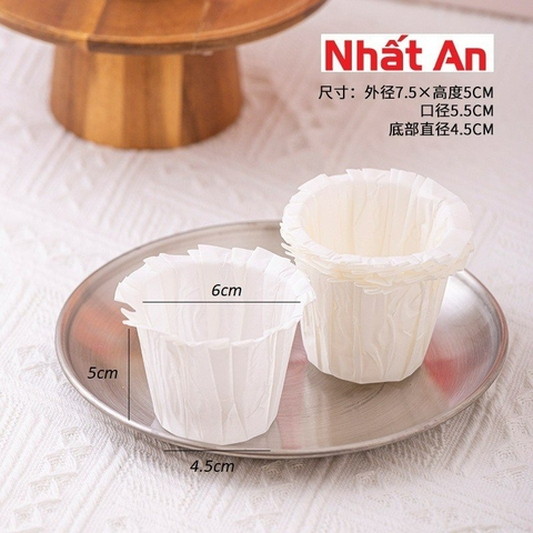 Cup giấy nướng cupcake / muffin trắng - lốc 30 cái