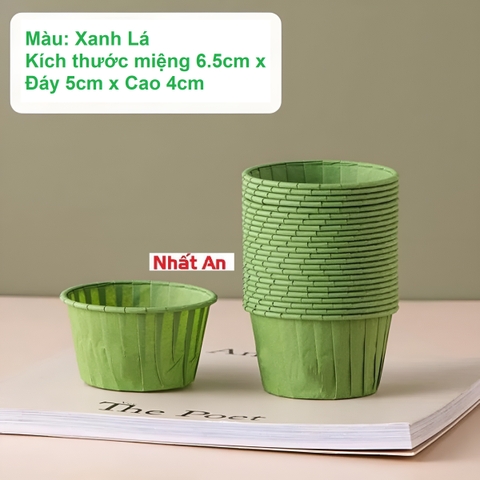 Cup giấy / chén giấy nướng bánh muffin / cupcake màu xanh lá