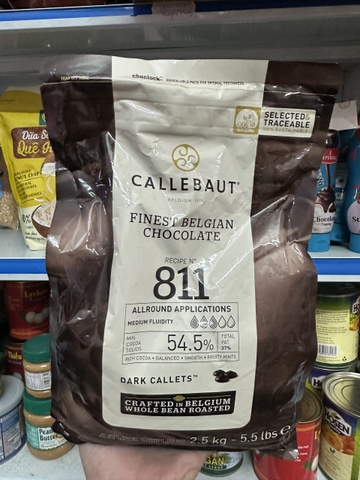 Socola hạt nút Đen Callebaut 54.5% (Có 5 size)