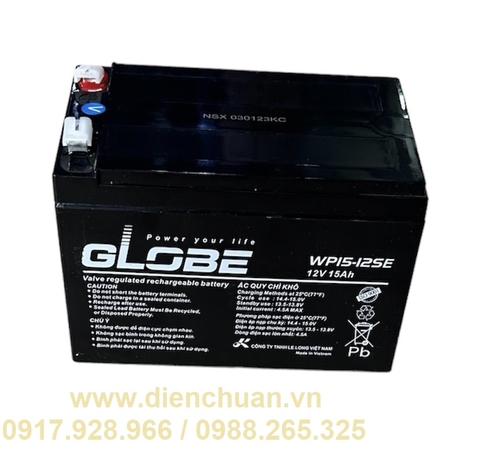 Bình ắc quy Globe 12V-15Ah WP15-12SE